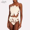 Women's Swimwear Tankini White Fashion Three-Dimensional Flower Print Floral Monokini Sexy Bikini Swimming Suits Summer Beach For Girls