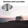 Drink Holder 2 Pcs/set Recessed Cup Stainless Steel Silver Can Interior Accessories For Marine Boat RV Camper Yacht