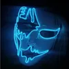 هالوين مخيف LED Party Mask Neon Light Costume Mask El Wire Face Glow Maske Massival Carnival Mask Halloween Decoration JJLB15536