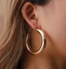 Hoop Earrings Big Round Smooth For Women Fashion Statement Thick Gold Silver Color Huggies Ear Rings Accessories Jewelry Gifts