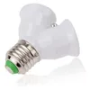 Lamp Holders White Color Fireproof Material Converter Socket Conversion Light Bulb Base E27 To 2E27 Holder
