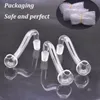 10pcs Curved Glass Oil Burner Pipe Smoking Pipes 10mm 14mm 18mm Male Female for Rig Water Bubbler Bong Adapter Tobacco Nail Bent Shape Design Banger Oil Nails