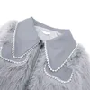 Kurtki damskie Kobiety Faux Fur Płaszcz Kurtura zimowa moda elegancka gęsta ciepła kołnierz Piotra Pat Plusy płaszcze w rozmiarze krótkie kurtki 220920