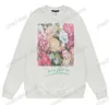 Xinxinbuy Men Designer Hoodies Sweatshirts Carta de impressão floral Homem calça de correia Mulheres pretas brancas azuis xs-l