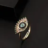 S3211 Modeschmuck Emaille Evil Eye Ring Bunte Zirkon Blaue Augen Verstellbare Ringe