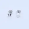 Stud -oorbellen Classical Women Girl Jewelry Mini Tiny Pearl Ball Bead Smile Smily Simple Cute 925 Sterling Silver Earring