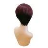 Peruca pixie curta peruca de cabelo humano brasileiro para mulheres negras Máquina completa feita de peruca sem fúria com franja