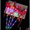Decoraci￳n de fiestas LED Favor Light Up brillante Red Rose Wands Bobo Ball Stick para Boda OTG16