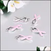 Charms Newest Pink Bow Knot Breast Cancer Pendants Hollow Opening Lockets Charms Fit Neckalces Bracelets Fashion Inspirat Carshop2006 Dhyxg