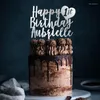 Festliga leveranser xy-personalize Happy 1st Birthday Name Cake Topper med hjärta runt unik anpassning