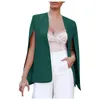 Kadın Ceketleri Zarif Moda Blazer Kadın Katı hırka Cape Split Poncho Ofis Lady Pelerin Ceket Çentikli Part Partisi Yemeği