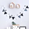 Party Decoration 4M Length 12 Flags Brown Non Woven Fabric Wedding Banner Birthday DIY Nonwoven Pennant Baby Room Deco