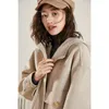 Women's Jackets 21 Autumn And Winter Urban Leisure Loose Hooded Short Double-sided Tweed Jacket Coat Women 20033