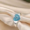 Band Women Rings Designer Jewelry Heart Diamond Ring G Lettere G Letters Enamel Street Fashion Lovers Accessori S925 Anello retr￲