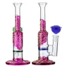 Fumer Verre Tuyaux D'eau Bongs Percolateur Or Violet Éclat Nid D'abeille Chambre Filtration Narguilé Dab Rigs En Gros