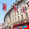 Bannière du jubilé de la reine Elizabeth II Platinums 2022, drapeau Union Jack avec Sa Majesté la Reine, souvenir britannique du 70e anniversaire, BBE14294