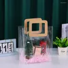 Gift Wrap 2pcs Transparent PVC Bags Wedding Packaging Jewelry Cosmetic Plastic Storage Bag With Handle