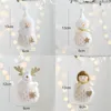 Christmas Decorations Cute Plush Hanging Doll Exquisite Fabric Cartoon Snowman Elk Girls Shape Ornaments For Festival