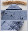 OC CHERY NF003 Zestawy odzieży grubość ciepła płaszcz Bodysuit Bodysuit Real Futro Kołnierz Biała kaczka Rompers 2-części