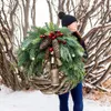 Dekorative Blumen Weihnachtskranz Bauernhaus Boho Girlande Glocken -Tür Hängende Baum Ornamente dekorieren dekorieren