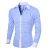 Polos pour hommes Business Noir Blanc Chemise Style Mode Personnalité Casual Slim Revers Mâle Vêtements à manches longues Top Blouse 220920