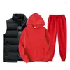 Men's Tracksuits Brand Men's Colet Hoodies calças de 3 peças Men Masculk Color Solid Casual Sets