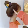 Pony Tails Holder Pony Tails Holder Sweet Five Ball Head Rope Women Hairtie Elastic Hair Rubber Band Cute Headwear Thick Pony Dhmeu