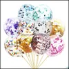 Party Decoration 1-10Pcs/Lot Shining Confetti Balloon Baby Shower Latex Balloons Birthday Decorations Adt Wedding Inflatable Ball Dro Dhr6B