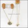 Hangende kettingen Fatima hand hang ketting kalkoen kalkoen kwaad blauwe ogen diamanten trui ketting holle gelukkige hangers verstelbare gouden nek dhaxp