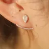 Stud Earrings 925 Sterling Silver Micro Pave Sparking Bling Cz Tiny Cute Tear Drop Dainty Girl Women Double Side Jackets Earring3453251