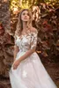 Wedding Dress Half Sleeves Tulle Dresses 2022 Lace Appliques O-Neck Boho Sweep Princess Bridal Gown