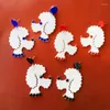Stud -oorbellen trendy dierenpoedelhond met roodblauw en zwarte strass acryl voor vrouwen schattige puppy mode sieraden geschenken
