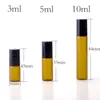 3 ml 5 ml 10 ml glasrol op fles Amber Clear Roller Flessen voor etherische oliën Parfum Aromatherapie