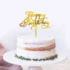 Feestelijke benodigdheden Rose Golden Happy Birthday Cake Topper Gold Acryl Insert Party Dessert Decoration Baking Baking