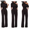 Casual Dresses Women Jumpsuit One Shoulder With Sashes Pockets Officewear Romper Combinaison Fashion Female Jumpsuits For Elegant Lady Clothing Y19060501