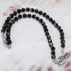 Saturn Black Crystal Camada única Colar de diamante completo Punk Style Dark Claverbone Chain pode ser usado por homens e mulheres