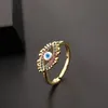 S3211 Modeschmuck Emaille Evil Eye Ring Bunte Zirkon Blaue Augen Verstellbare Ringe