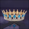 Tiaras Gold Purple Queen King Bridal Crown Tiaras for Women Headdress