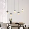Hängslampor modern minimalistisk restaurang ljuskrona kreativ tre-huvud matbord kristall sandlampa mode personlighet