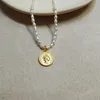 Luxury Fresh Water Pearl Queen Elizabeth Head Pendant Necklace for Gift