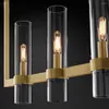 Pendant Lamps Retro LED Lights Modern Linear Stainless Steel Crystal Gold Chrome Black Chandelier Living Room Bedroom Lighting Fixture