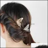 Bijoux De Cheveux De Mariage Bijoux De Cheveux De Mode Femmes Exquis Brève Or Sier Plaqué Alliage Papillon Peignes De Mariage C3 Drop Delivery 2021 D Dhj3Q