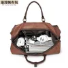 Duffel V￤skor Nya slitst￶dda PU Travel Bag Business Style Solid Color Outdoor One Shoulder Bagage P￥s f￶rvaringsv￤ska 220920