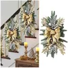 Fleurs décoratives sans fil pré-éclairé garniture d'escalier couronnes de Noël pour porte d'entrée vacances mur fenêtre suspendus ornements guirlande d'ampoule