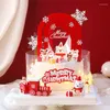Forniture festive Felpa con cappuccio con cervo bianco rosso Ragazza Topper per torta di buon Natale per l'anno Alce Decorazione di cottura al forno Dessert
