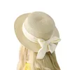 帽子Pudcoco Baby Kids Straw Cap Sun Hat Big Bow Sunscreen Beach Summer Relabed Breathable 2-6歳