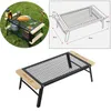 Camp Furniture Iron Outdoor Folding Mini Net Table Camping BBQ Backyard Desk med Anti-Scalde tr￤handtag