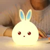 Держищевые подарки Baby Kids Night Light Kawaii Силиконовый кроличный кроличьи лампа