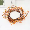 Decorative Flowers Candle Ring Christmas Halloween Decoration Door Hanging Decorations Wall-mounted Artificial Flower Glue Berry Wreath