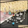 Body Arts Tattoos Art Health Beauty Dangle Belly Button Ring Set 14G Zircon Navel Barbell For Both Men And Momen Topscissors Otnnk